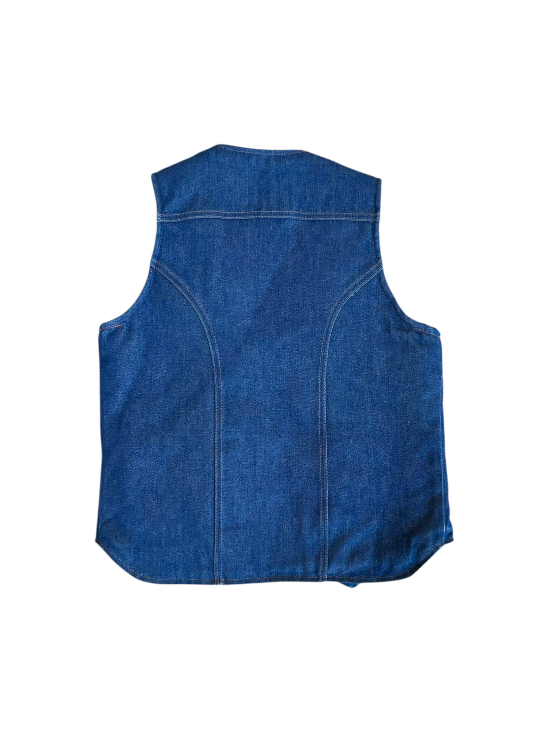 VTG Wrangler 70's Sherpa Denim Jean Cowboy Western Work Vest Coat Jacket