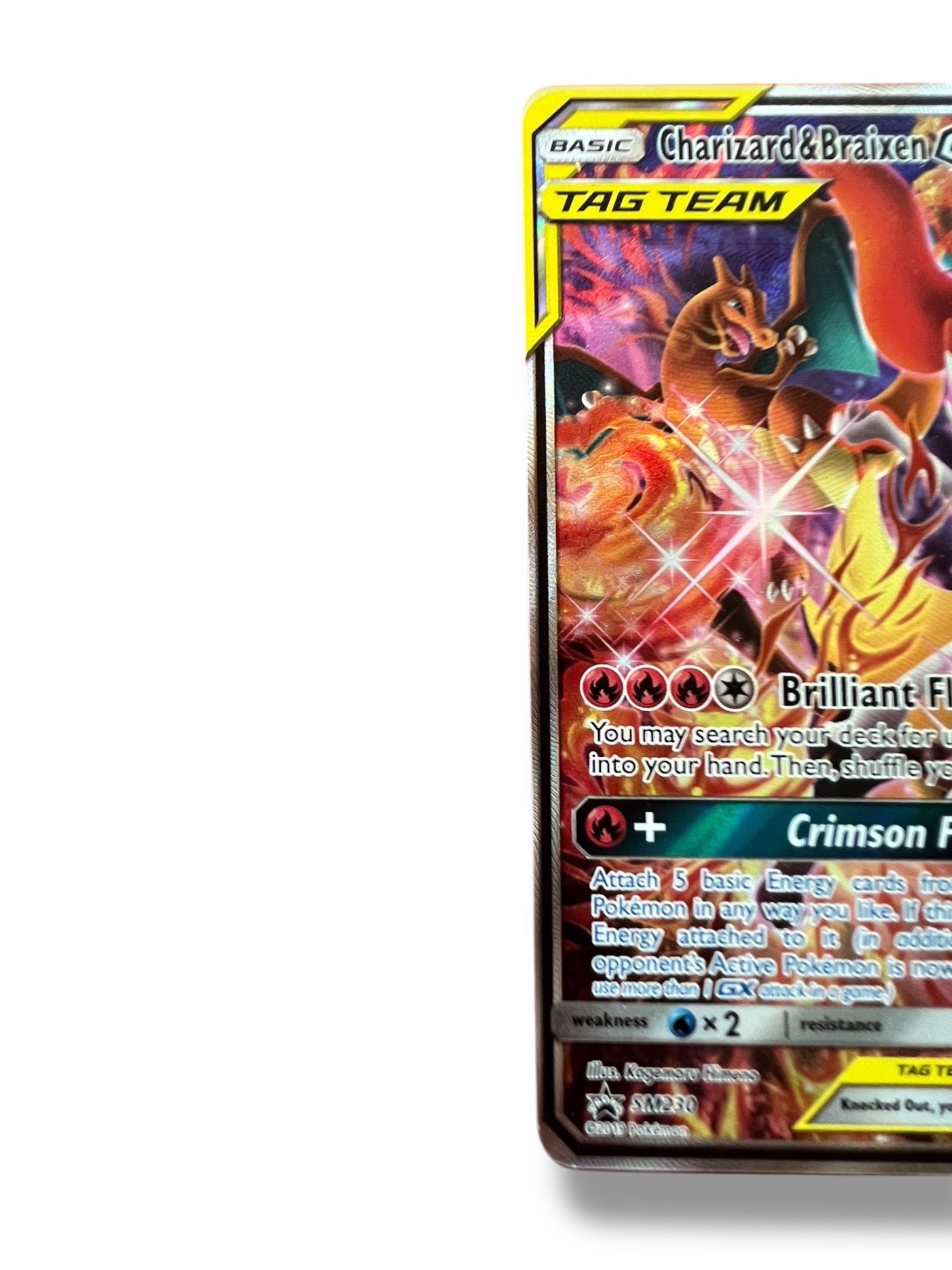 Charizard & Braixen GX Tag Team SM230 Pokemon Sun & Moon Promo Full Art (NM)