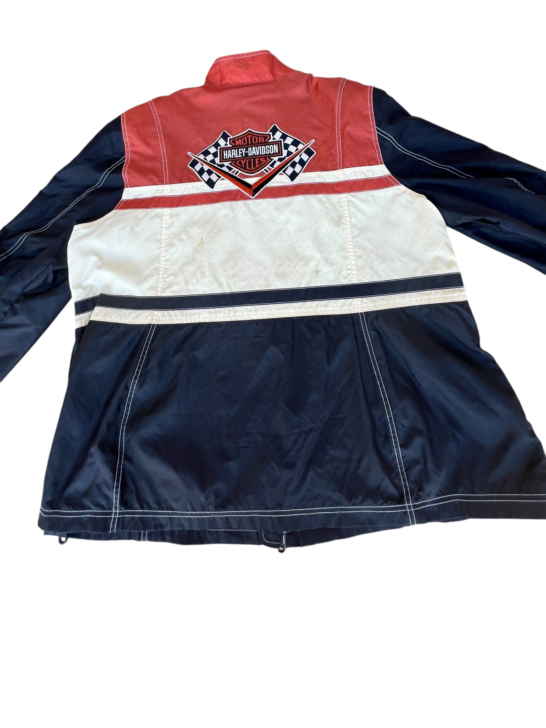 Vintage Harley-Davidson Racing Jacket – Orange & Black