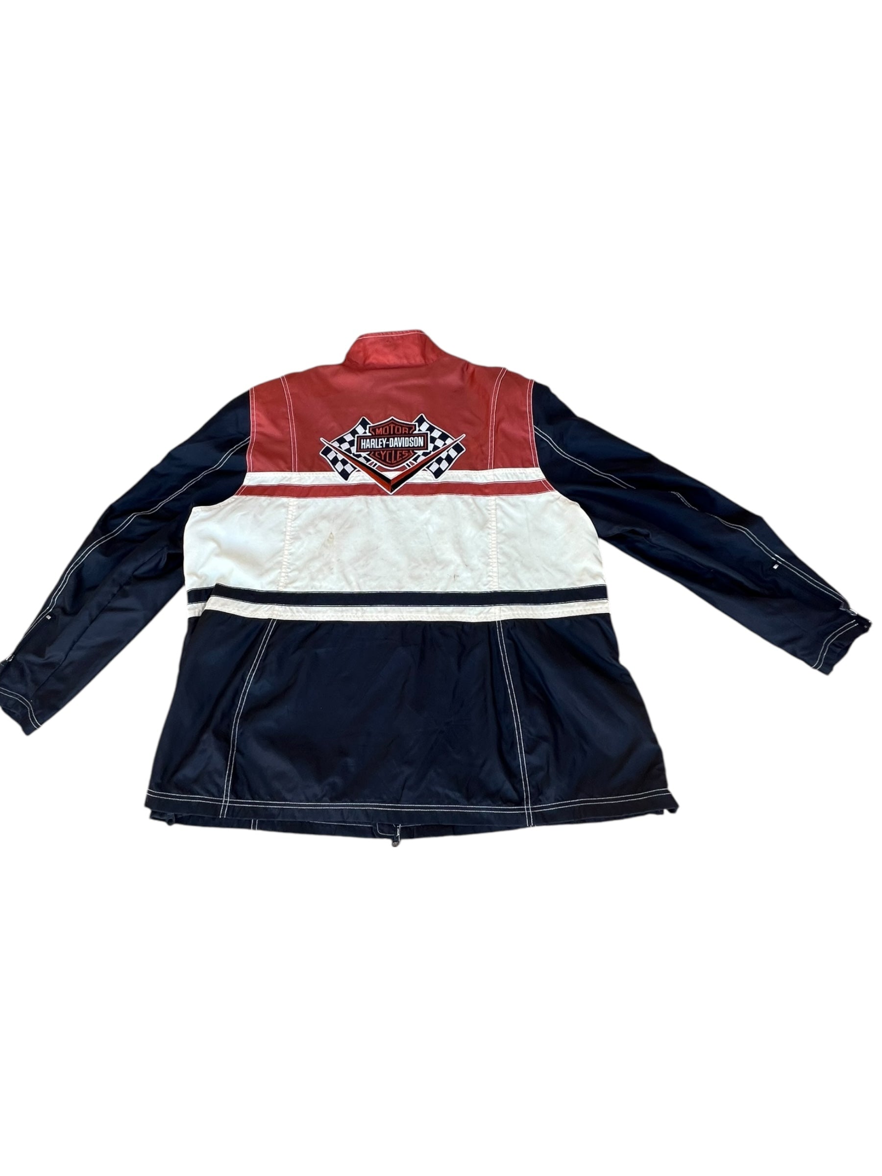 Vintage Harley-Davidson Racing Jacket – Orange & Black