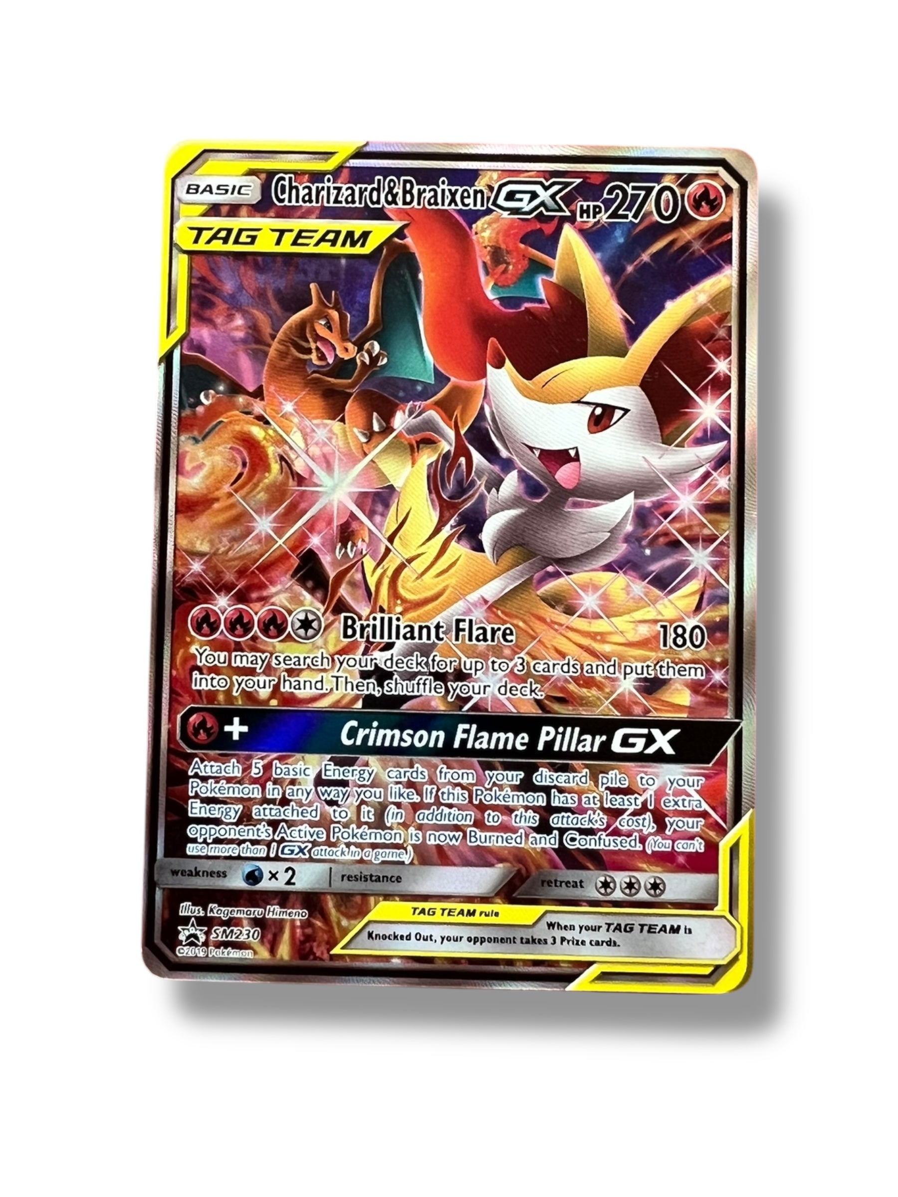 Charizard & Braixen GX Tag Team SM230 Pokemon Sun & Moon Promo Full Art (NM)