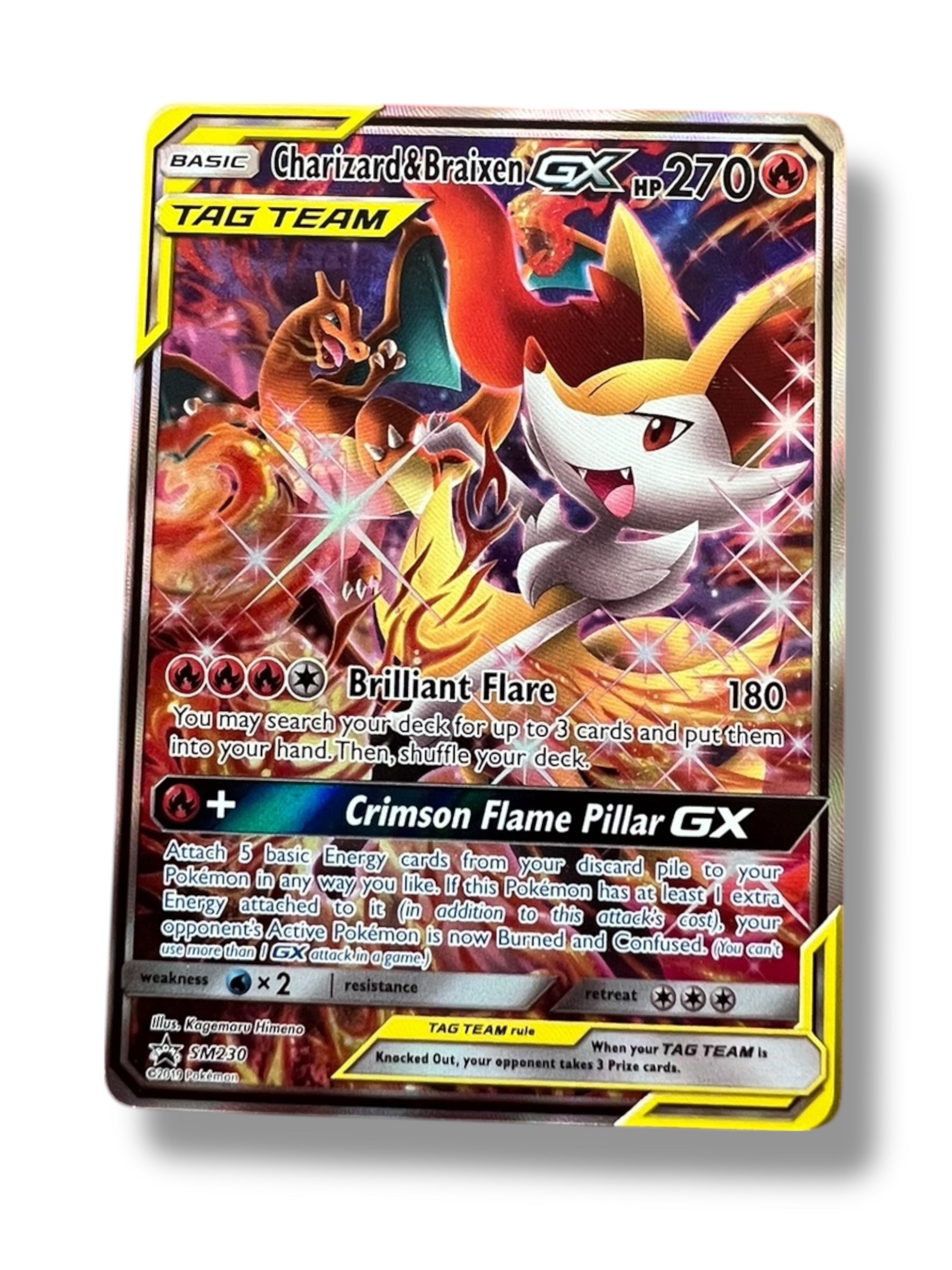 Charizard & Braixen GX Tag Team SM230 Pokemon Sun & Moon Promo Full Art (NM)