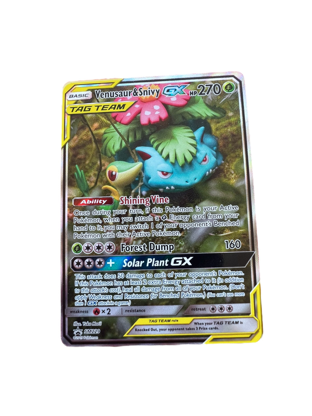 Pokémon TCG: Venusaur & Snivy GX – SM229 Promo (Tag Team, Full Art) [NM]