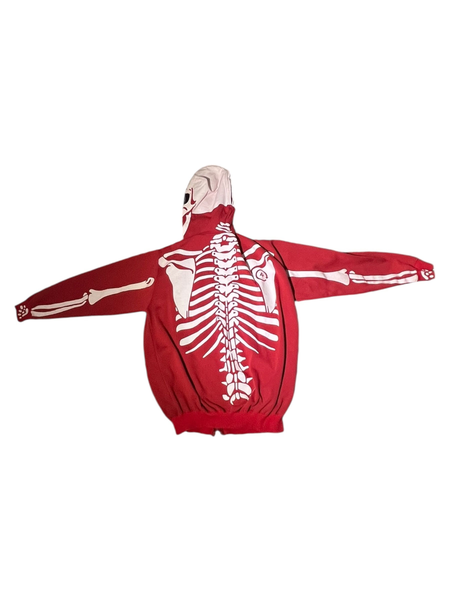 LRG Red Skeleton Full-Zip Hoodie – Rare Y2K Streetwear Classic