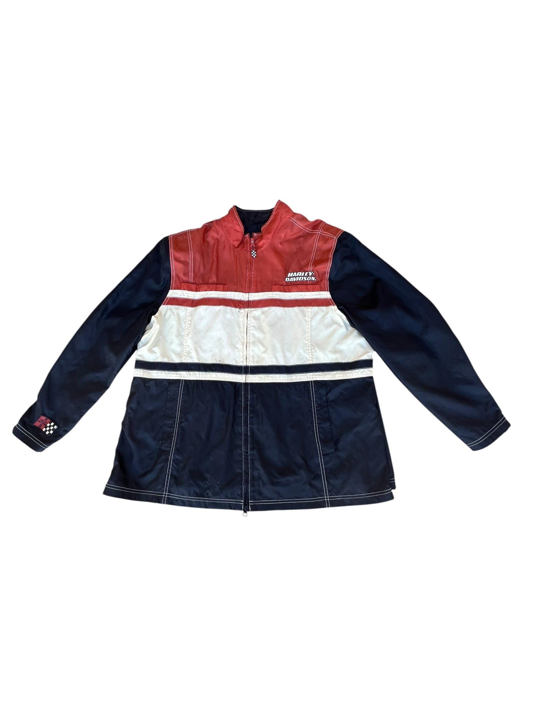 Vintage Harley-Davidson Racing Jacket – Orange & Black